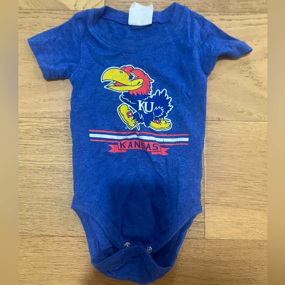 Kansas Jayhawks Blue Kids One Piece size 6m VGUC